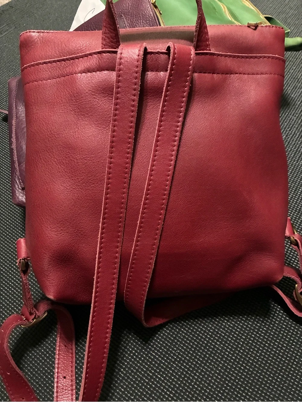 Portland Leather Cranberry Classic Backpack Tote